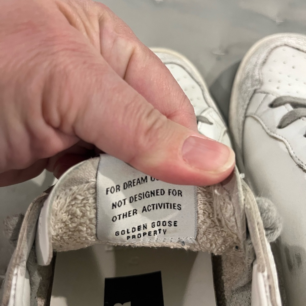 Golden Goose White Sneakers with Gray Accents. Worn four times. - Picture 6 of 8